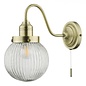 Tara - Ribbed Glass Globe Wall Light