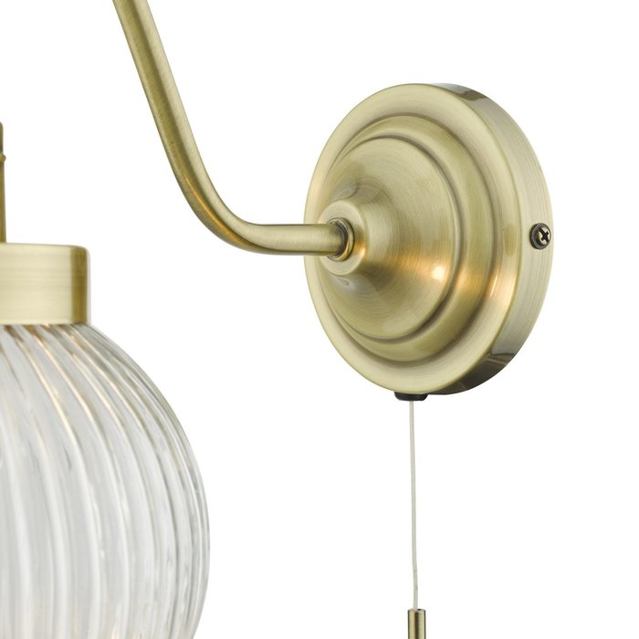 Tara - Ribbed Glass Globe Wall Light