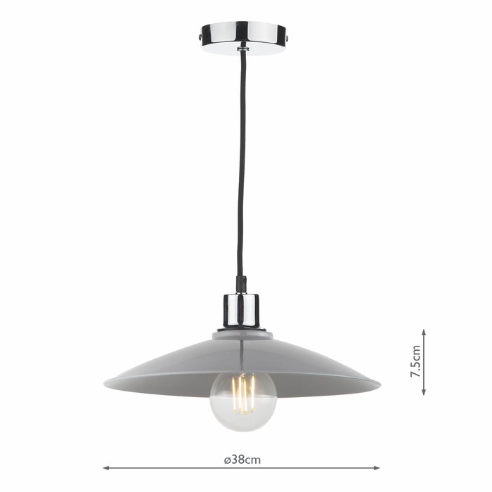 Yufus - Grey Gloss Easy Fit Pendant Shade