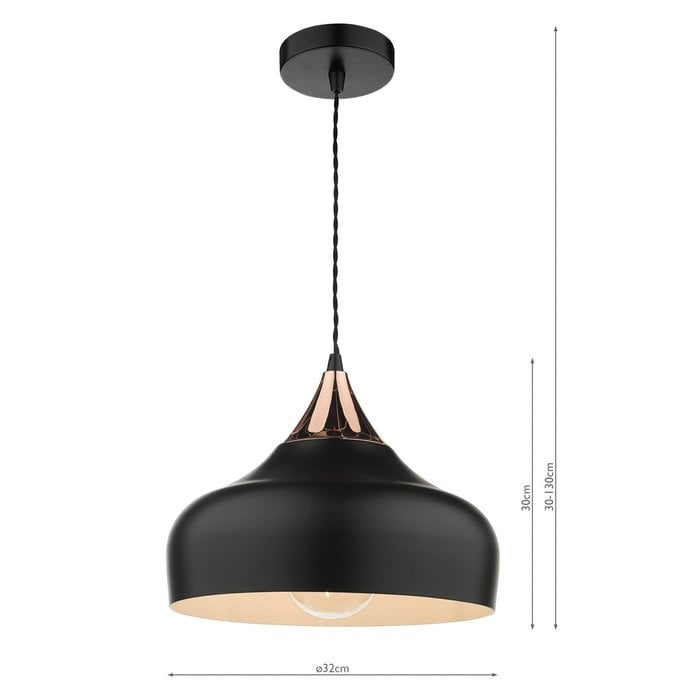 Stellan - Black & Copper Pendant Light