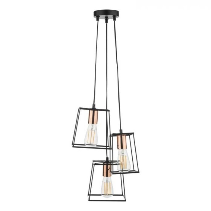 Cube - 3 Light Industrial Cage Cluster Pendant