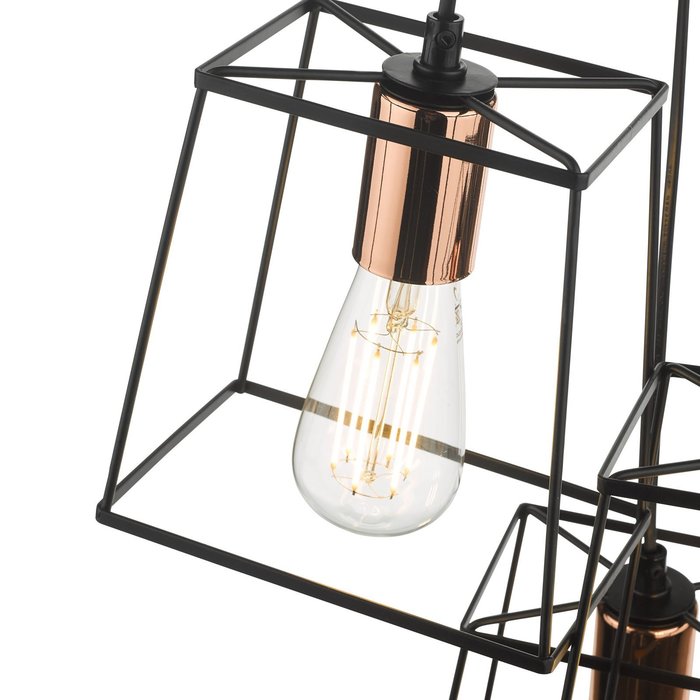 Cube - 3 Light Industrial Cage Cluster Pendant