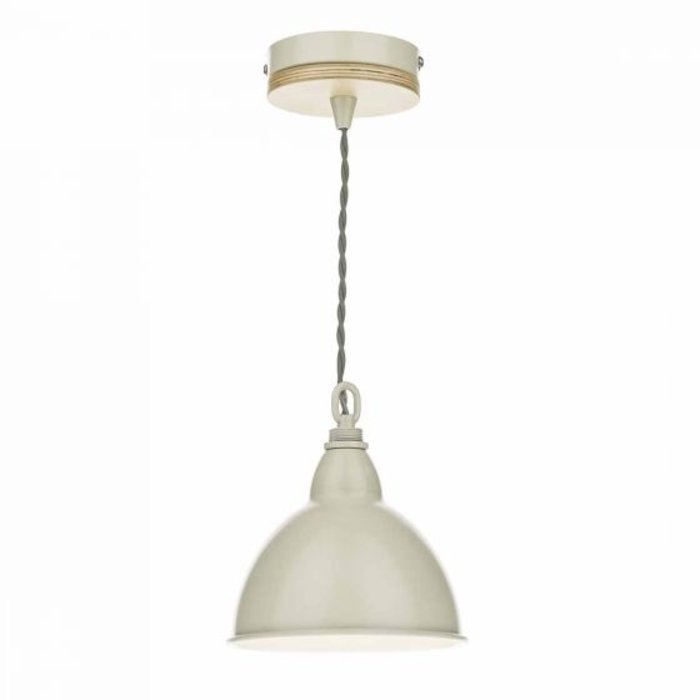 Retro Vintage Pendant - Cream & Lightwood