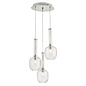 Eiffel - Ribbed Glass Modern 3 Light Cluster - Chrome