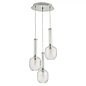 Eiffel - Ribbed Glass Modern 3 Light Cluster - Chrome