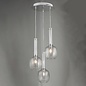 Eiffel - Ribbed Glass Modern 3 Light Cluster - Chrome