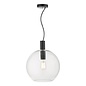 Zula - Clear Glass Globe Pendant Light - Matte Black