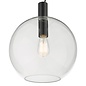 Zula - Clear Glass Globe Pendant Light - Matte Black