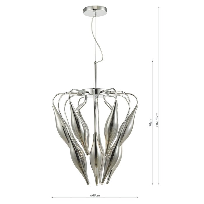 Suki - Tulip Ultra Modern Feature Chandelier - Smoked Glass