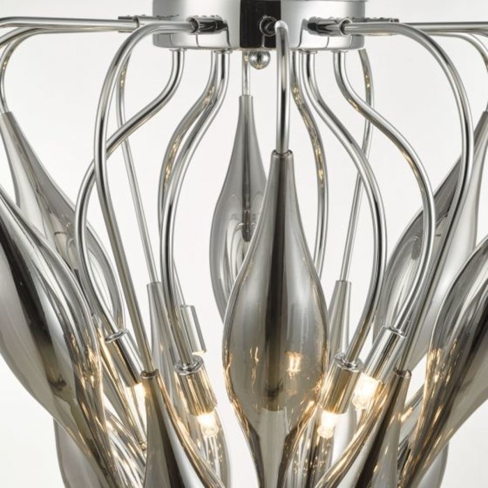 Suki - Tulip Ultra Modern Feature Chandelier - Smoked Glass