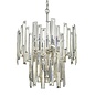 Katie  - Modern Art Deco Tiered Amber Crystal Chandelier  - Polished Nickel