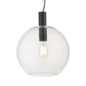 Zula - Clear Glass Globe Pendant Light - Matte Black