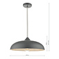 Kayleb - Graphite Grey Dome Pendant Light