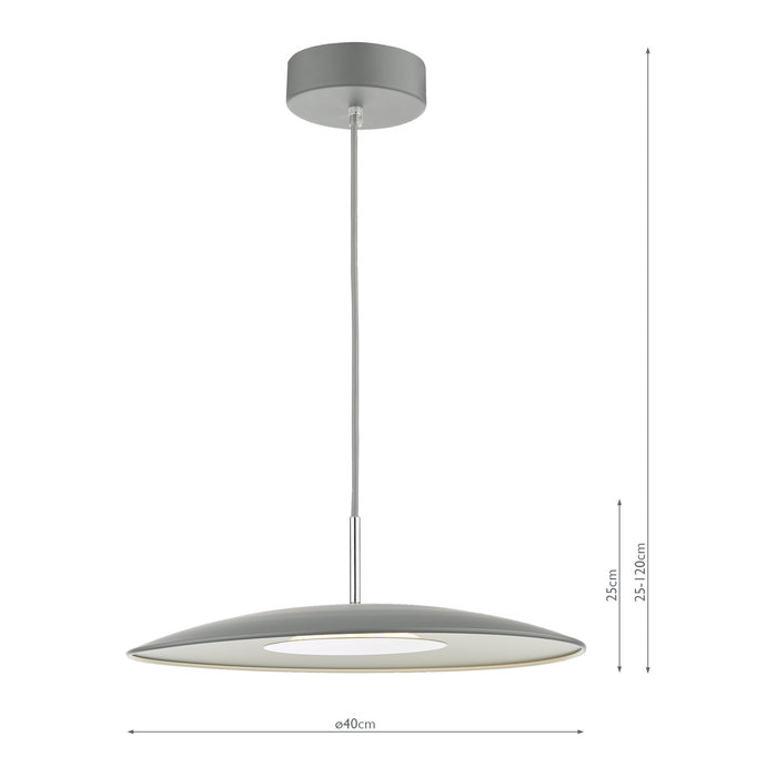 Enzo - Super Sleek LED Modern Scandi Pendant - Matte Grey