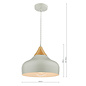 Stellan - Grey & Wood Pendant Light