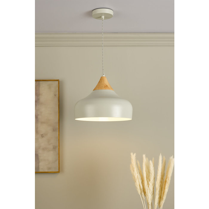 Stellan - Grey & Wood Pendant Light