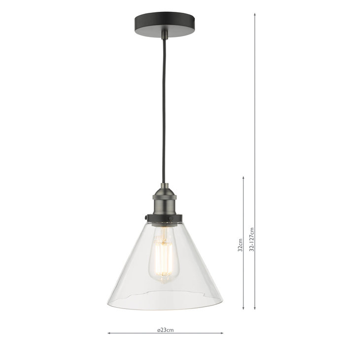 Magnus - Brushed Nickel & Glass Pendant Light