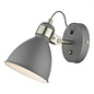 Nordic - Scandi Industrial Grey & Satin Chrome Wall Spotlight