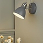 Nordic - Scandi Industrial Grey & Satin Chrome Wall Spotlight