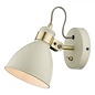 Nordic - Scandi Industrial Cream & Brass Wall Spotlight