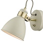 Nordic - Scandi Industrial Cream & Brass Wall Spotlight