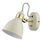 Nordic - Scandi Industrial Cream & Brass Wall Spotlight