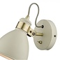 Nordic - Scandi Industrial Cream & Brass Wall Spotlight