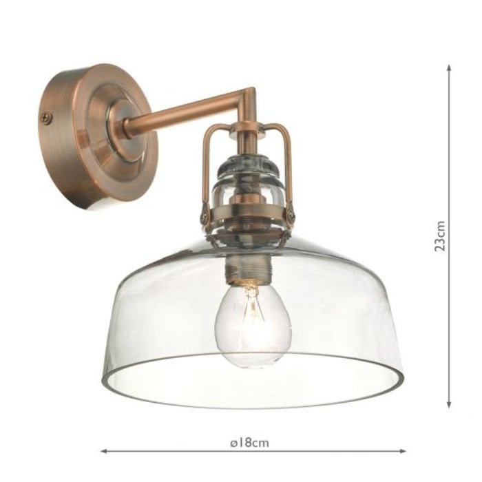 Sadie - Vintage Industrial Copper and Glass Wall Light