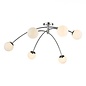 Ellen - Mid Century Opal Globe Large Low Ceiling Feature Light - Polished Chrome