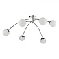 Ellen - Mid Century Opal Globe Large Low Ceiling Feature Light - Polished Chrome