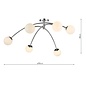 Ellen - Mid Century Opal Globe Large Low Ceiling Feature Light - Polished Chrome