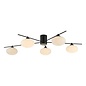 Black Semi Flush Ceiling Light – Robin - Mid Century Modern Opal Glass