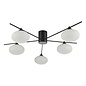 Black Semi Flush Ceiling Light – Robin - Mid Century Modern Opal Glass