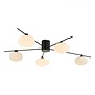 Black Semi Flush Ceiling Light – Robin - Mid Century Modern Opal Glass