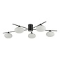 Black Semi Flush Ceiling Light – Robin - Mid Century Modern Opal Glass