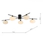 Black Semi Flush Ceiling Light – Robin - Mid Century Modern Opal Glass