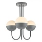 Curve - Opal Ball Matt Grey Semi Flush Light