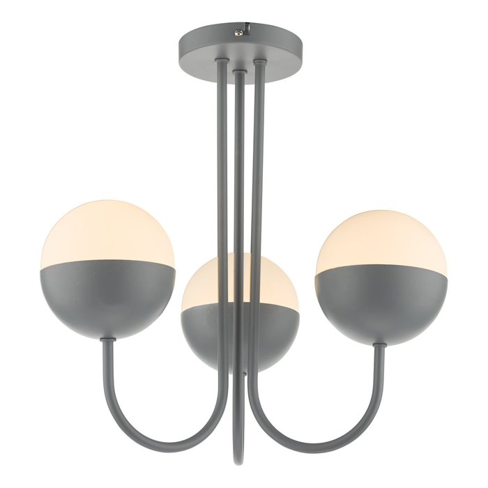 Curve - Opal Ball Matt Grey Semi Flush Light