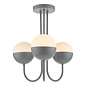 Curve - Opal Ball Matt Grey Semi Flush Light