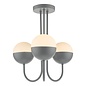 Curve - Opal Ball Matt Grey Semi Flush Light