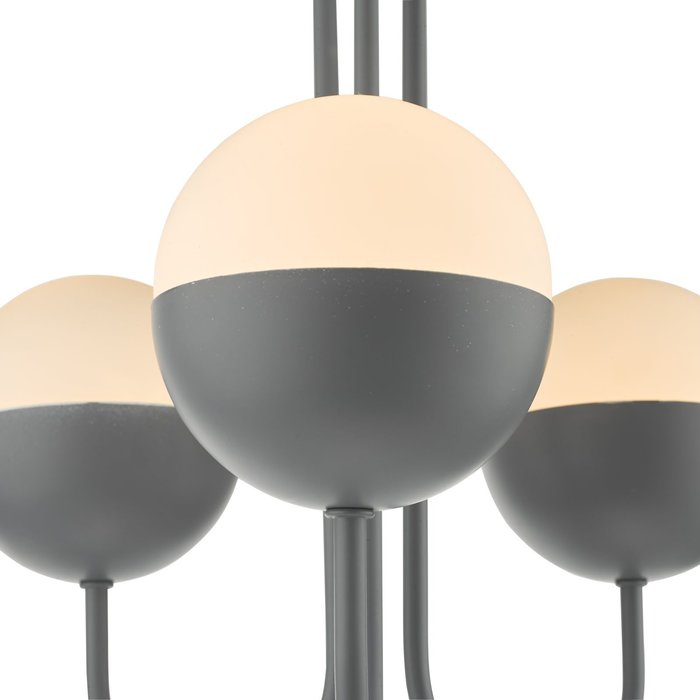 Curve - Opal Ball Matt Grey Semi Flush Light