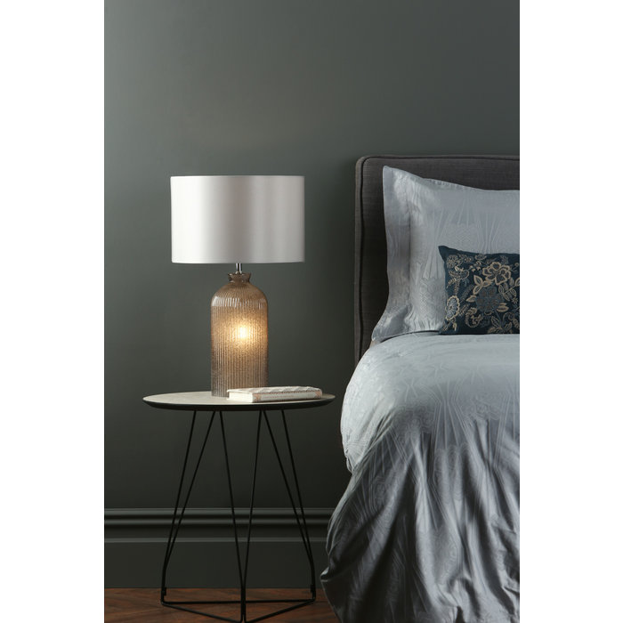 Pamplona - Dual Source Grey Glass Table Lamp