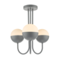 Curve - Opal Ball Matt Grey Semi Flush Light