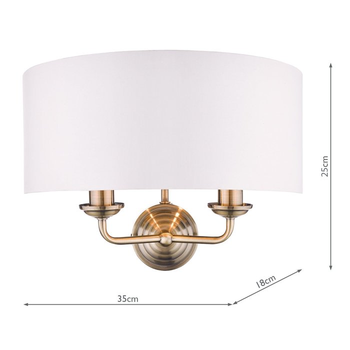 Sorrento - Drum Chandelier Wall Light - Ivory & Brass - Laura Ashley