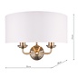 Sorrento - Drum Chandelier Wall Light - Ivory & Brass - Laura Ashley