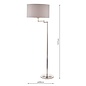 Marlowe - Classic Swing Arm Floor Lamp with Grey Linen Shade - Laura Ashley