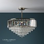 Vienna - Crystal & Brass Semi Flush Fountain Feature Ceiling Light - 5 Light - Laura Ashley