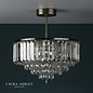 Vienna - Crystal & Brass Semi Flush Fountain Feature Ceiling Light - 3 Light - Laura Ashley