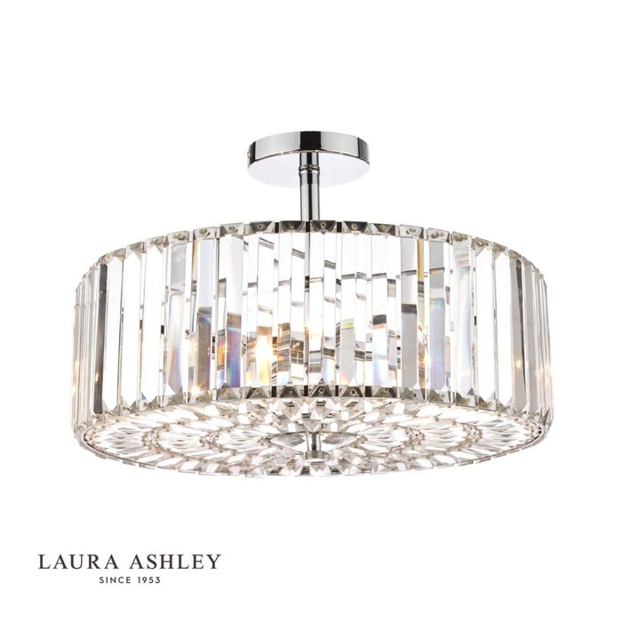 Fernhurst - Art Deco 4 Light Semi-Flush Feature Ceiling Light - Laura Ashley