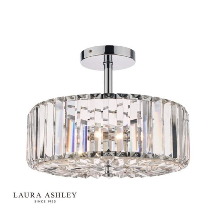 Fernhurst - Art Deco 3 Light Semi-Flush Feature Ceiling Light - Laura Ashley